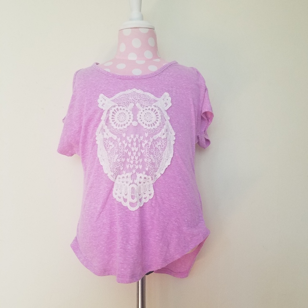 Open Shoulder Owl Tee